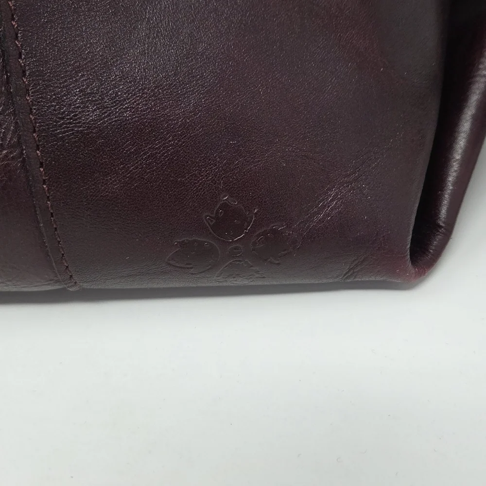 Patricia Nash Paloma Burgundy Patchwork Woven Leather Satchel Detachable Strap